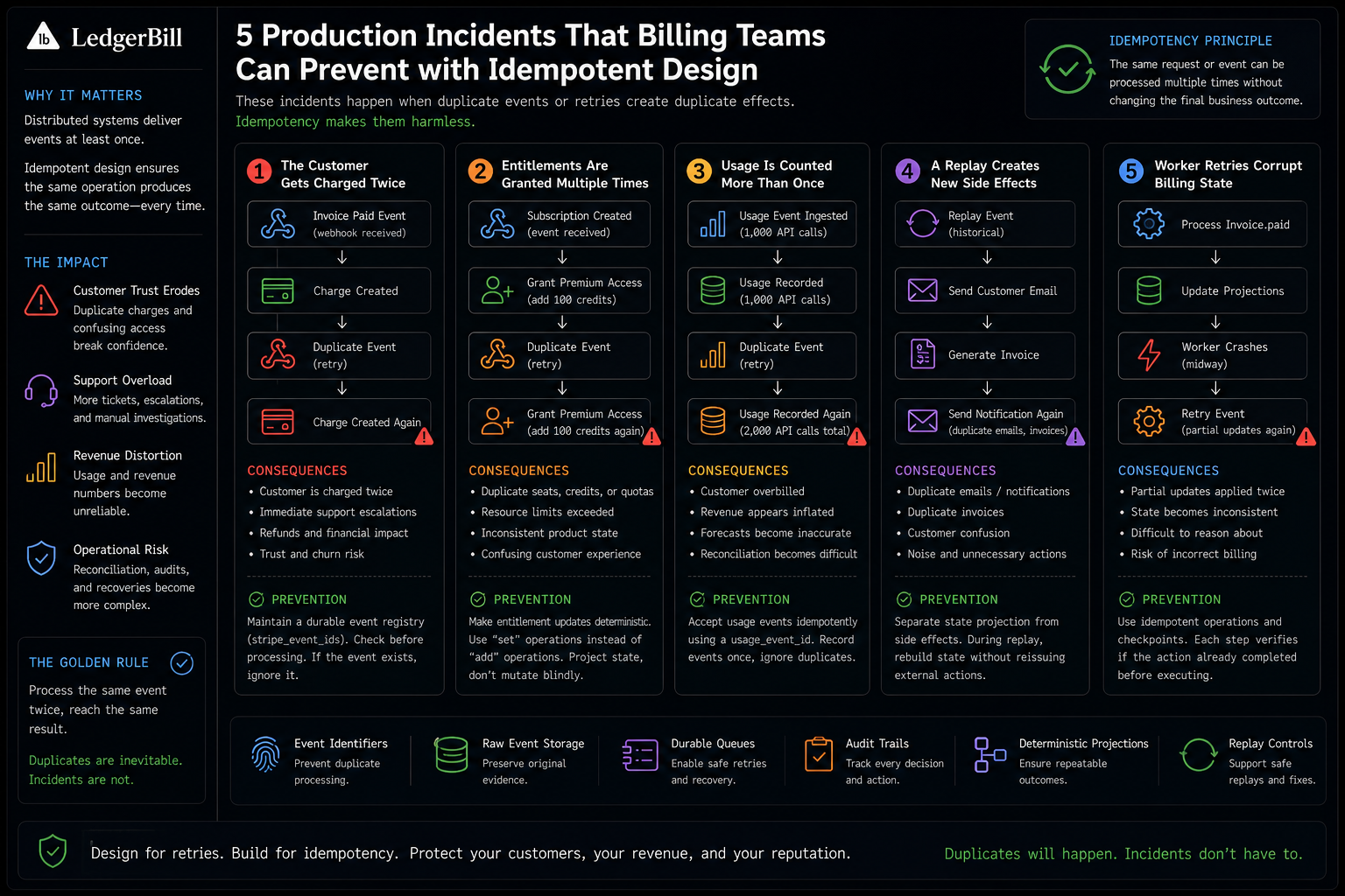Production Incidents prevented with idempotent design